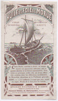 tiquette d'huile de foie de morue de la collection