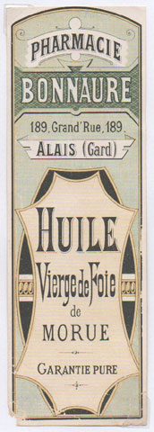 tiquette d'huile de foie de morue de la collection