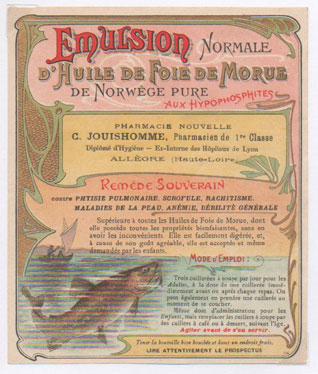 tiquette d'huile de foie de morue de la collection