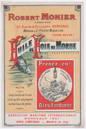 tiquette d'huile de foie de morue de la collection