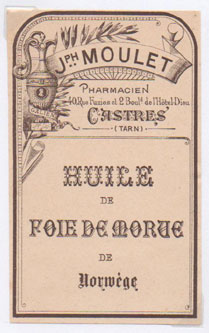 tiquette d'huile de foie de morue de la collection