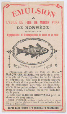 tiquette d'huile de foie de morue de la collection