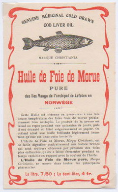 tiquette d'huile de foie de morue de la collection