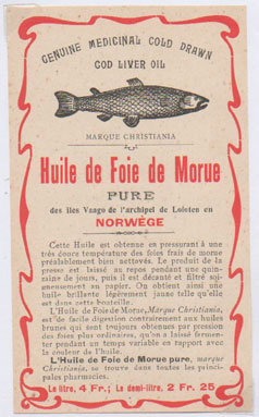 tiquette d'huile de foie de morue de la collection