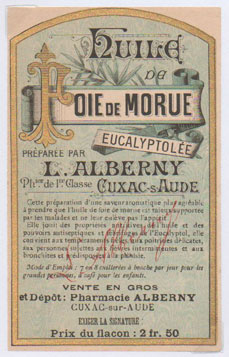 tiquette d'huile de foie de morue de la collection
