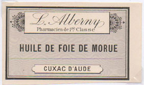 tiquette d'huile de foie de morue de la collection