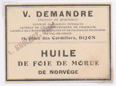 tiquette d'huile de foie de morue de la collection