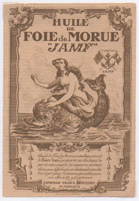 tiquette d'huile de foie de morue de la collection