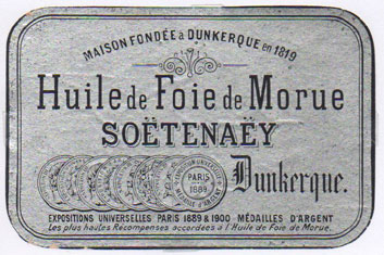 tiquette d'huile de foie de morue de la collection