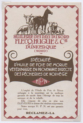 tiquette d'huile de foie de morue de la collection