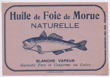 tiquette d'huile de foie de morue de la collection