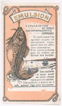 tiquette d'huile de foie de morue de la collection
