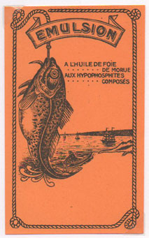 tiquette d'huile de foie de morue de la collection
