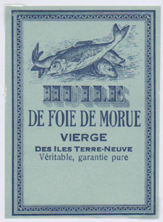 tiquette d'huile de foie de morue de la collection