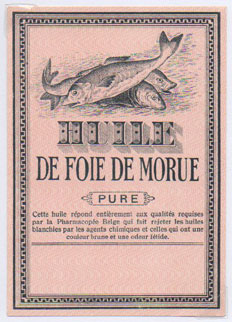 tiquette d'huile de foie de morue de la collection