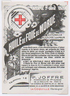 tiquette d'huile de foie de morue de la collection