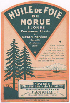 tiquette d'huile de foie de morue de la collection