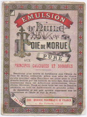 tiquette d'huile de foie de morue de la collection