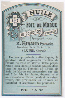 tiquette d'huile de foie de morue de la collection