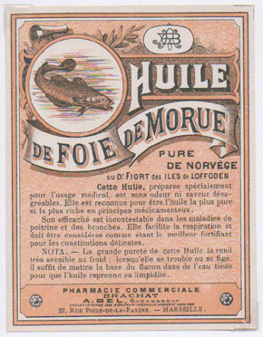 tiquette d'huile de foie de morue de la collection