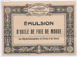 tiquette d'huile de foie de morue de la collection