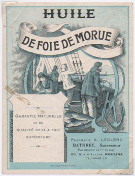 tiquette d'huile de foie de morue de la collection