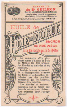 tiquette d'huile de foie de morue de la collection