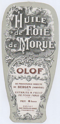 tiquette d'huile de foie de morue de la collection