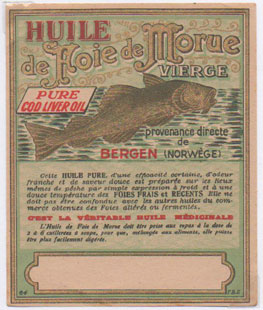 tiquette d'huile de foie de morue de la collection