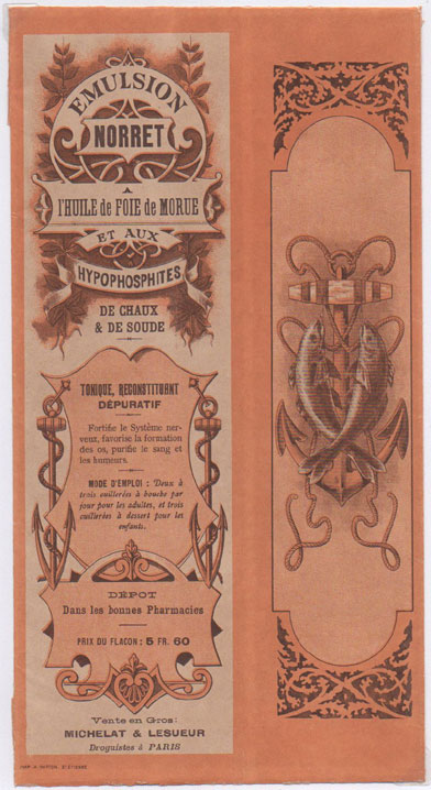 tiquette d'huile de foie de morue de la collection