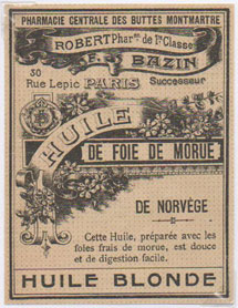 tiquette d'huile de foie de morue de la collection