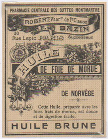 tiquette d'huile de foie de morue de la collection
