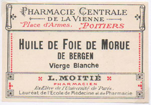 tiquette d'huile de foie de morue de la collection