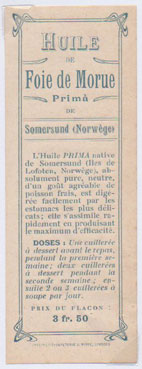 tiquette d'huile de foie de morue de la collection
