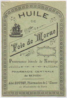 tiquette d'huile de foie de morue de la collection