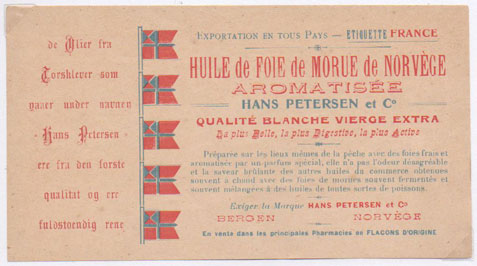 tiquette d'huile de foie de morue de la collection