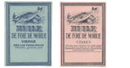 collection d'étiquettes huile de foie de morue
